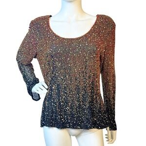 Naeem Khan Neiman‎ Marcus Riazee Silk Beaded Sequin Top Eveningwear Cocktail KC